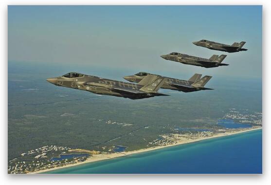 F-35 Lightning II Joint Strike Fighters Fine Art Metal Print