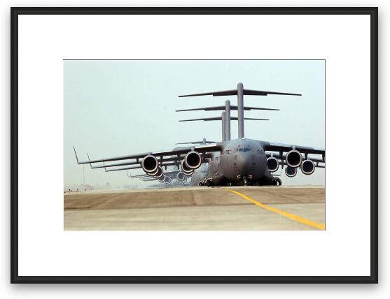 C-17 Globemasters in line Framed Fine Art Print