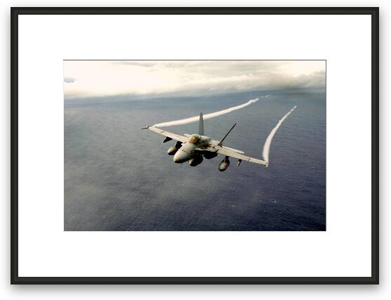 F/A-18 Hornet over the Pacific Framed Fine Art Print