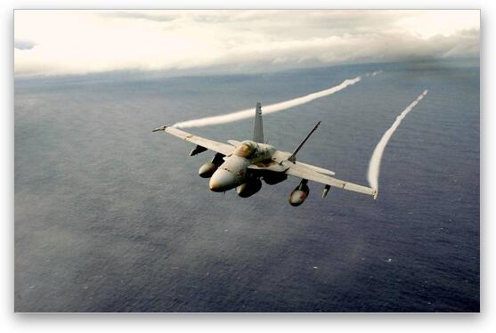 F/A-18 Hornet over the Pacific Fine Art Metal Print