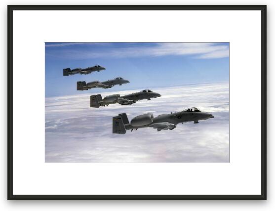 A-10 Thunderbolt II in formation Framed Fine Art Print