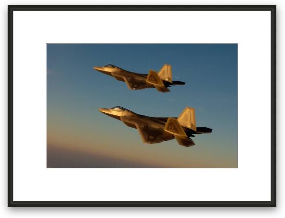 F-22A Raptors in formation Framed Fine Art Print