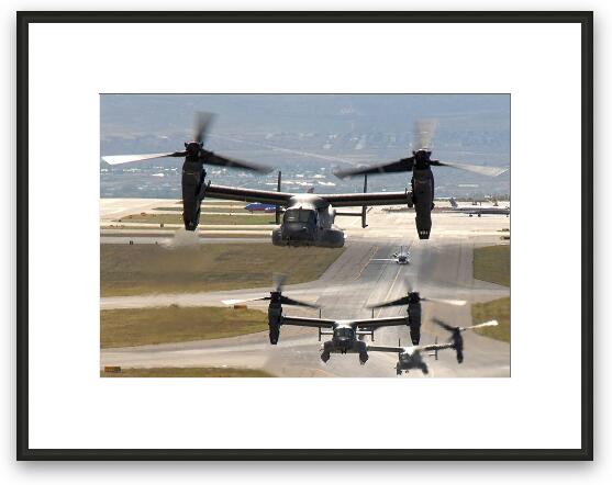 CV-22 Ospreys taking off Framed Fine Art Print