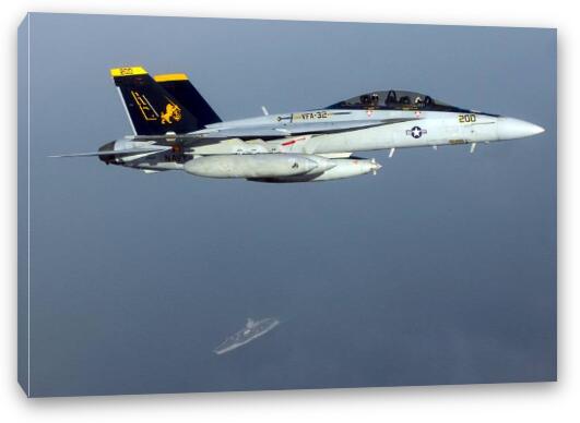 F/A-18F Super Hornet over Persian Gulf Fine Art Canvas Print