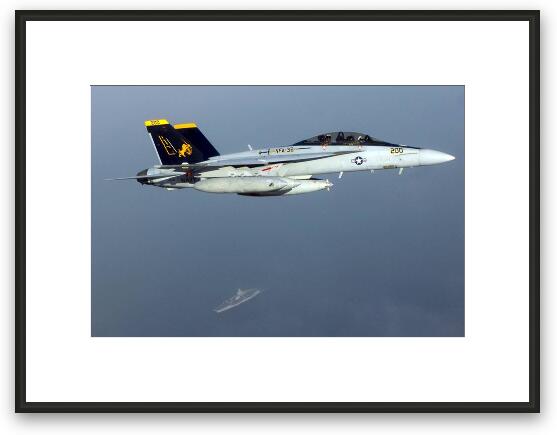 F/A-18F Super Hornet over Persian Gulf Framed Fine Art Print