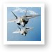F-22 Raptors in formation Art Print