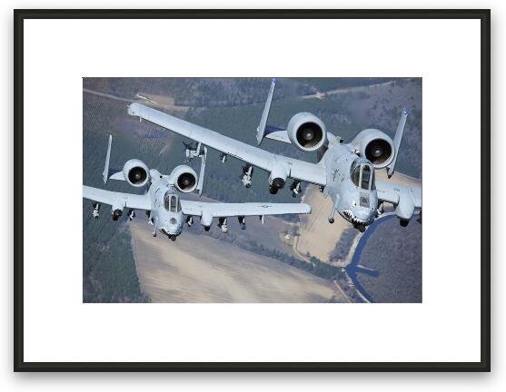 A-10C Thunderbolt II's in formation Framed Fine Art Print
