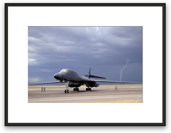 B-1B Lancer in storm Framed Fine Art Print