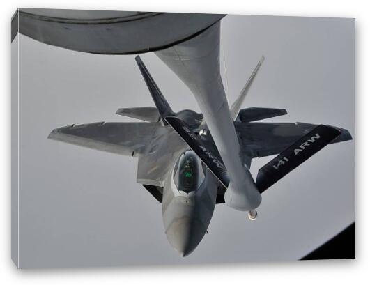 F-22 Raptor Refueling Fine Art Canvas Print