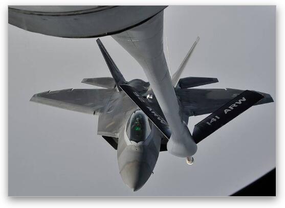 F-22 Raptor Refueling Fine Art Metal Print