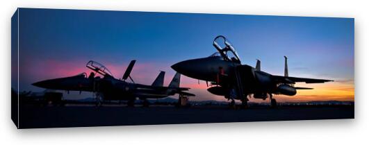 F-15E Strike Eagles at Dusk Fine Art Canvas Print
