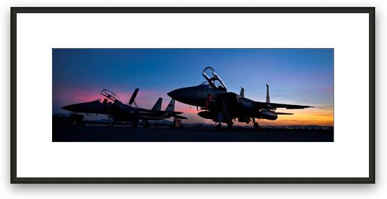 F-15E Strike Eagles at Dusk Framed Fine Art Print