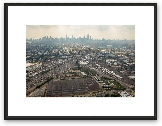 Hazy Chicago Skyline Framed Fine Art Print