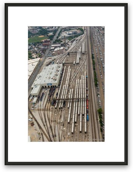Western Avenue Metra Train Yard Framed Fine Art Print
