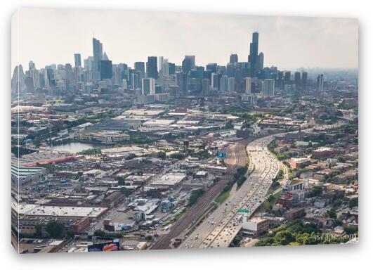 Kennedy Expressway and Chicago Skyline Fine Art Canvas Print