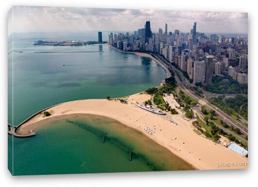 North Avenue Beach and Chicago Skyline Fine Art Canvas Print