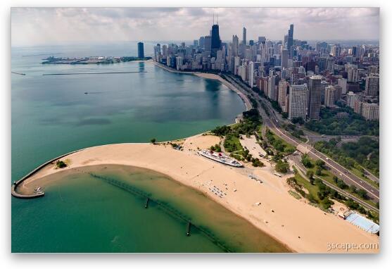 North Avenue Beach and Chicago Skyline Fine Art Print