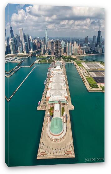 Navy Pier Chicago Aerial Fine Art Canvas Print