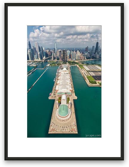 Navy Pier Chicago Aerial Framed Fine Art Print