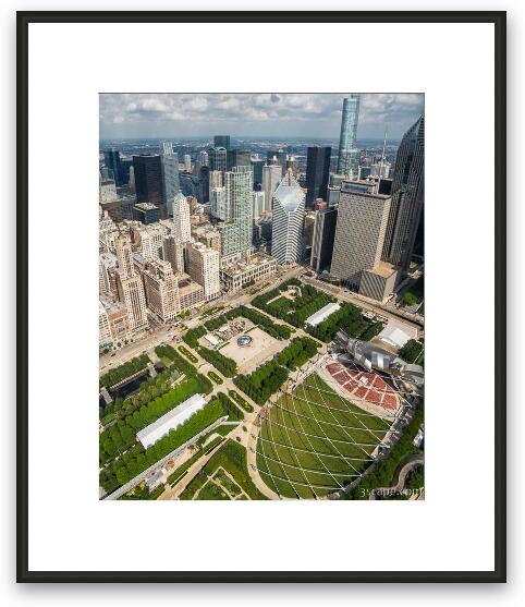 Millennium Park From Above Framed Fine Art Print