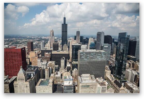 Chicago Loop Aerial Fine Art Metal Print