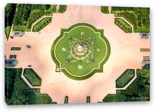 Buckingham Fountain  Aerial Fine Art Canvas Print