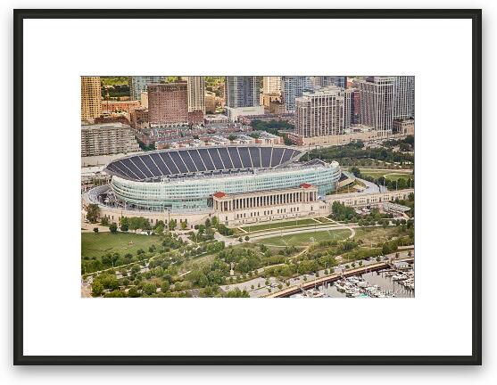 Chicago's Soldier Field Aerial Framed Fine Art Print