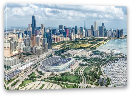 Soldier Field and Chicago Skyline Fine Art Canvas Print