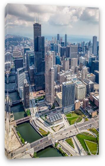 Chicago River and Willis Tower Fine Art Canvas Print
