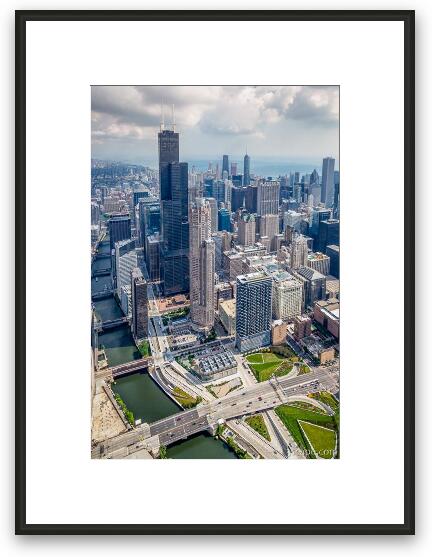 Chicago River and Willis Tower Framed Fine Art Print