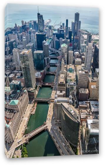 Chicago River Aerial Fine Art Canvas Print