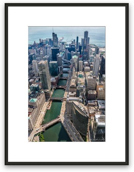 Chicago River Aerial Framed Fine Art Print