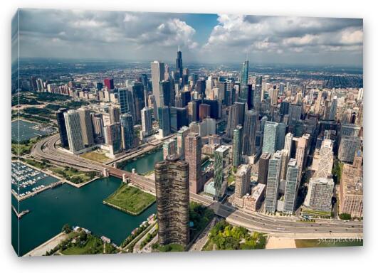 Downtown Chicago Aerial Fine Art Canvas Print