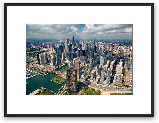 Downtown Chicago Aerial Framed Fine Art Print