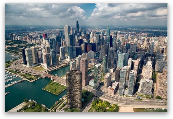 Downtown Chicago Aerial Fine Art Print
