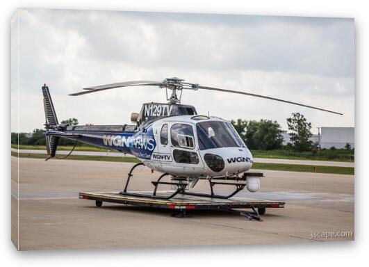 WGN News Helicopter Fine Art Canvas Print