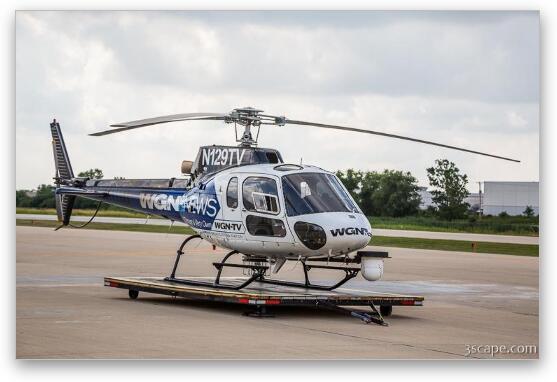 WGN News Helicopter Fine Art Metal Print