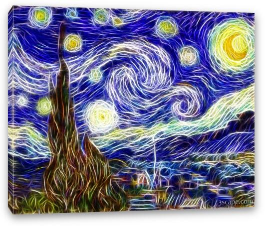 The Starry Night Reimagined Fine Art Canvas Print