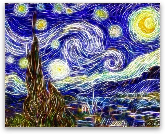 The Starry Night Reimagined Fine Art Metal Print