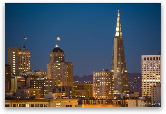 San Francisco Skyline at Dusk Fine Art Metal Print