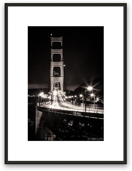 Golden Gate Bridge Traffic at Night Framed Fine Art Print