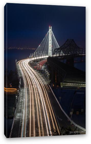 New San Francisco Oakland Bay Bridge Vertical Fine Art Canvas Print