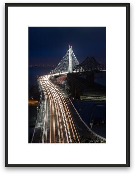New San Francisco Oakland Bay Bridge Vertical Framed Fine Art Print