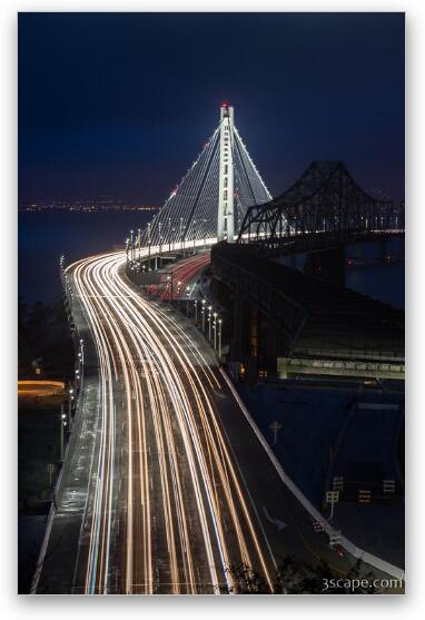 New San Francisco Oakland Bay Bridge Vertical Fine Art Metal Print