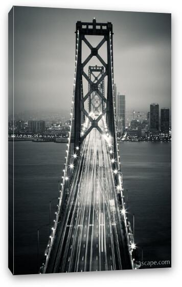 San Francisco-Oakland Bay Bridge BW Fine Art Canvas Print