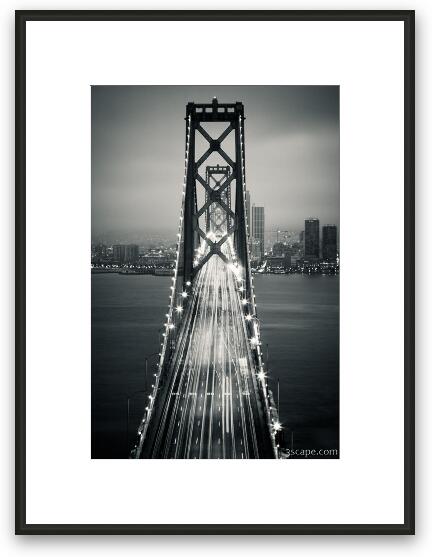 San Francisco-Oakland Bay Bridge BW Framed Fine Art Print