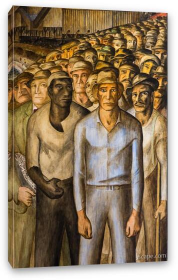 Striking Miners Mural in Coit Tower Fine Art Canvas Print