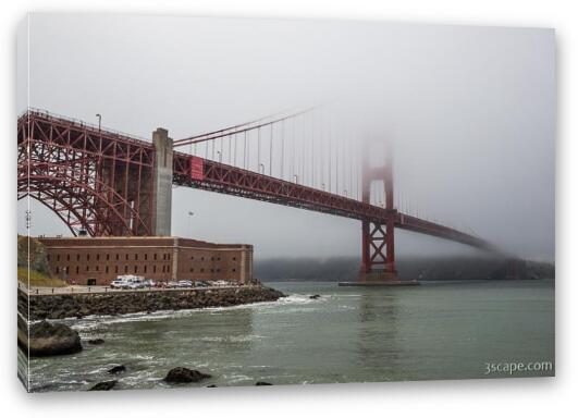 Golden Gate Bridge Shrouded in Fog Fine Art Canvas Print
