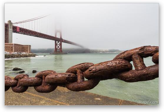 Golden Gate Bridge Chain Fine Art Metal Print