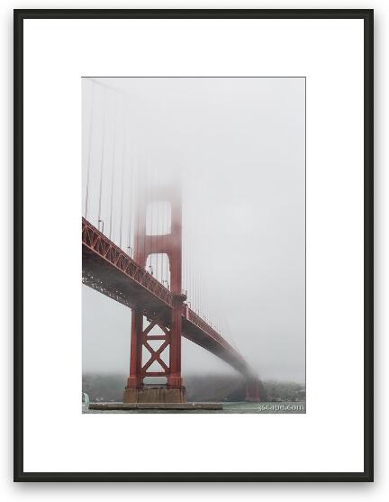Golden Gate Bridge Shrouded in Fog Framed Fine Art Print
